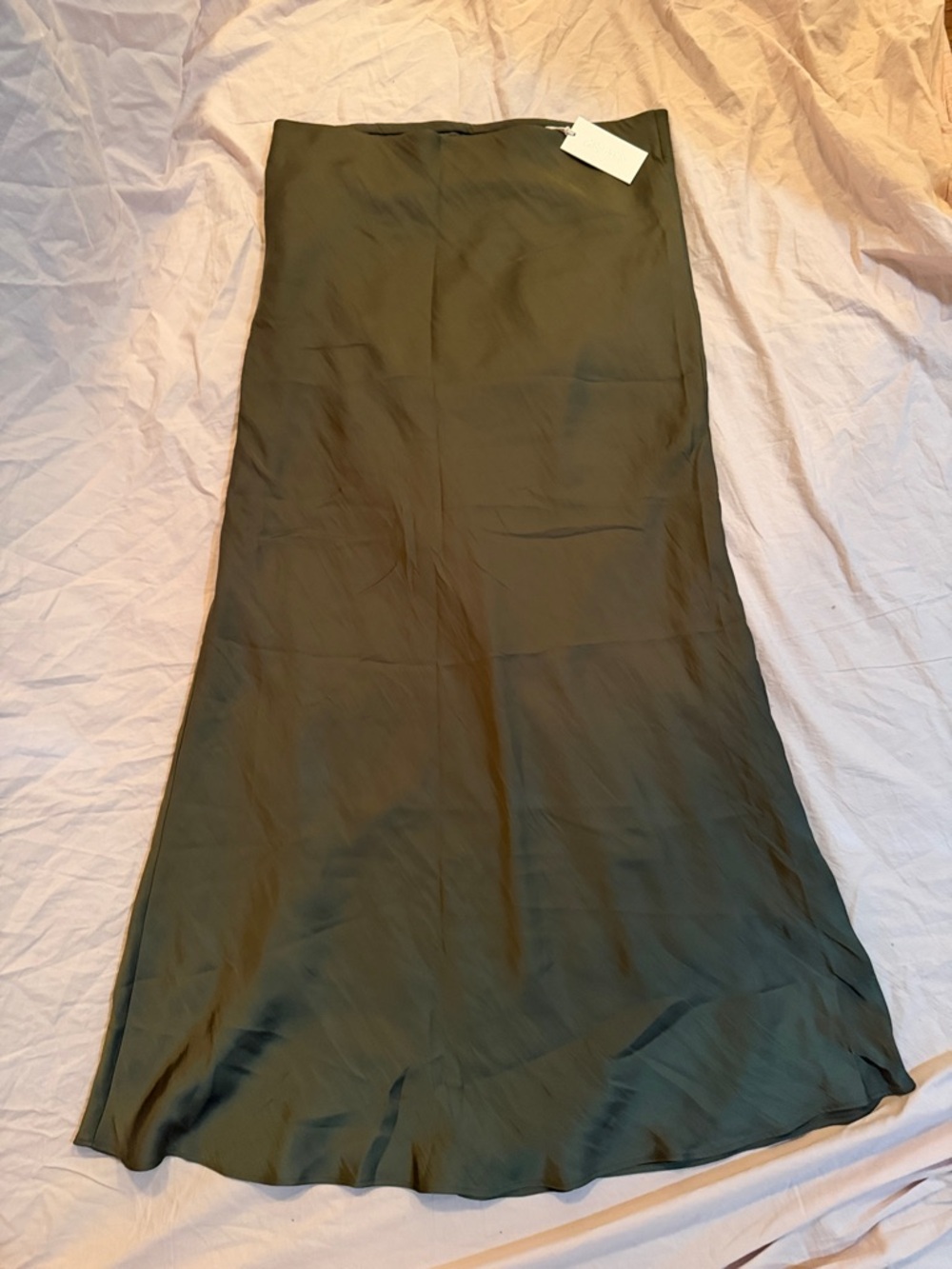 Z Supply Olive Green Satin Maxi Skirt